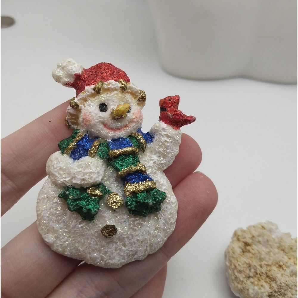 Vintage wonderland Christmas snowman brooch